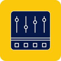 controlar panel glifo cuadrado dos color icono vector