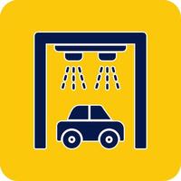 Car Wash Glyph Square Two Color Icon vector