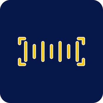 bar código glifo cuadrado dos color icono vector