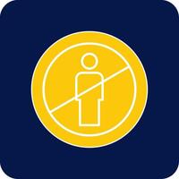 No Entry Glyph Square Two Color Icon vector