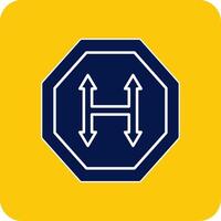 Junction Glyph Square Two Color Icon vector