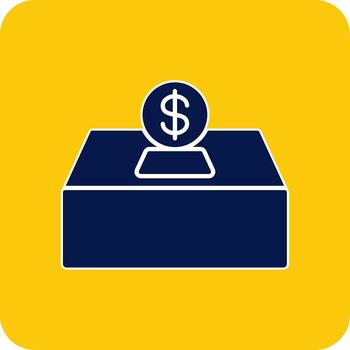 Alms Glyph Square Two Color Icon vector