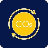 Carbon Cycle Glyph Square Two Color Icon vector