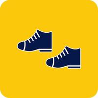 Shoes Glyph Square Two Color Icon vector