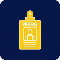 Press Pass Glyph Square Two Color Icon vector