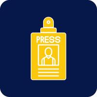 Press Pass Glyph Square Two Color Icon vector