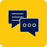 Conversation Glyph Square Two Color Icon vector