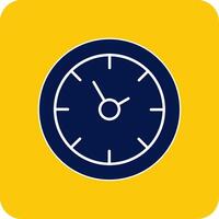 Time Glyph Square Two Color Icon vector