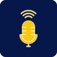 Voice Assistant Glyph Square Two Color Icon vector