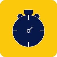 Stop Watch Glyph Square Two Color Icon vector