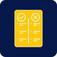 Pros And Cons Glyph Square Two Color Icon vector