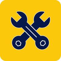 Wrench Glyph Square Two Color Icon vector