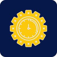 Time Management Glyph Square Two Color Icon vector