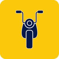 Motorcycle Glyph Square Two Color Icon vector