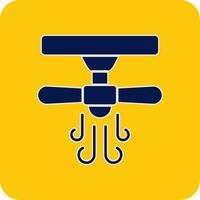 Ceiling Fan Glyph Square Two Color Icon vector