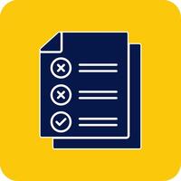Check List Glyph Square Two Color Icon vector