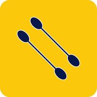 Cotton Swabs Glyph Square Two Color Icon vector