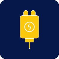 Adapter Glyph Square Two Color Icon vector