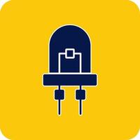 Diode Glyph Square Two Color Icon vector
