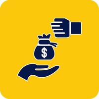 Bribery Glyph Square Two Color Icon vector