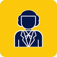 Judge Glyph Square Two Color Icon vector