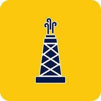 Oil Field Glyph Square Two Color Icon vector