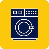 Washing Machine Glyph Square Two Color Icon vector