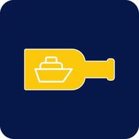 Ship In A Bottle Glyph Square Two Color Icon vector