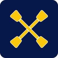 Paddles Glyph Square Two Color Icon vector