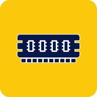 Ram Glyph Square Two Color Icon vector