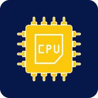 Processor Glyph Square Two Color Icon vector