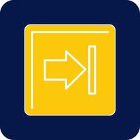 Right Arrow Glyph Square Two Color Icon vector