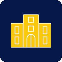 Hotel Glyph Square Two Color Icon vector