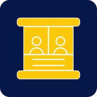 Ticket Box Glyph Square Two Color Icon vector