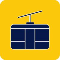 Cableway Glyph Square Two Color Icon vector