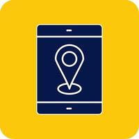 Mobile Gps Glyph Square Two Color Icon vector