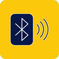 Bluetooth Glyph Square Two Color Icon vector