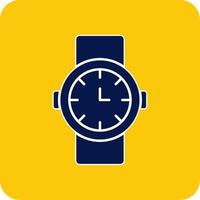 Watch Glyph Square Two Color Icon vector