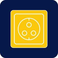 Wall Socket Glyph Square Two Color Icon vector