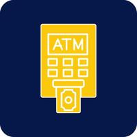 Atm Machine Glyph Square Two Color Icon vector