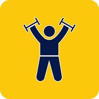 Exercise Glyph Square Two Color Icon vector