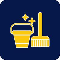 Cleaning Tools Glyph Square Two Color Icon vector