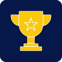 Trophy Glyph Square Two Color Icon vector