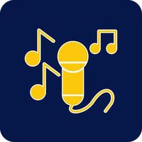 Sing Glyph Square Two Color Icon vector
