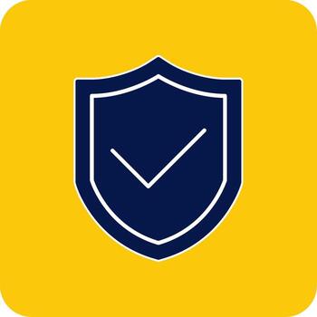 proteger glifo cuadrado dos color icono vector