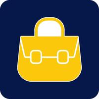 Shoulder Bag Glyph Square Two Color Icon vector