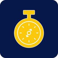 Pocket Watch Glyph Square Two Color Icon vector