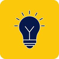 Light Bulb Glyph Square Two Color Icon vector