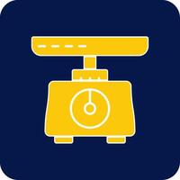 Weighing Scale Glyph Square Two Color Icon vector