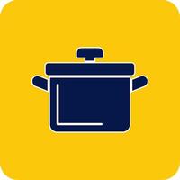 Cooking Pot Glyph Square Two Color Icon vector